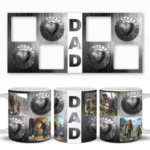 Dad Photo Mug Wrap, PNG File for Sublimation, Father&#39;s day Mug Template, Custom Photo Mug Wrap, DIY Mug Father&#39;s Day, Instant Download