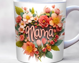 Mothers Day Mug Wrap, 11oz And 15 oz Mug Template, Mama Mug Wrap, Mother's Day Custom Gift, Birthday Mom Mug Wrap, Mug Template, PNG