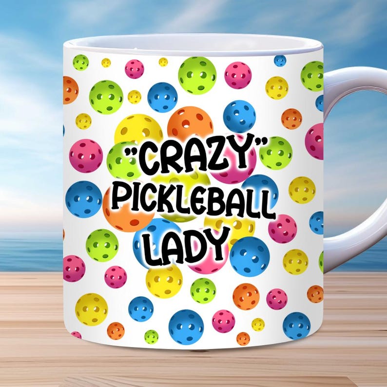 Paquete de envoltorios para tazas de Pickleball, sublimación de tazas PNG de 11 oz y 15 oz, envoltorio para tazas de la loca del Pickleball, envoltorio para tazas para amantes del Pickleball, regalo de Pickleball imagen 4