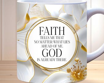 Christian Quotes mug wrap, 11oz and 15oz mug template, Faith Mug Wrap Sublimation Design, Bible Verse Mug Wrap, Christian Mug Wrap