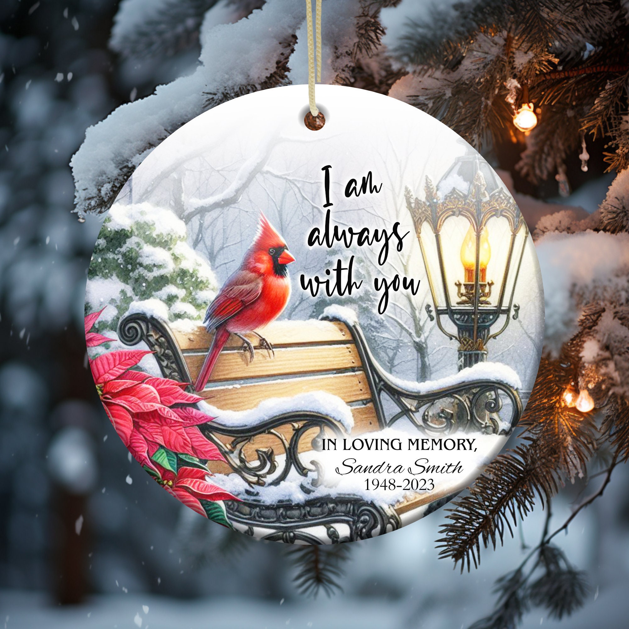 Cardinal Memorial Ornament PNG, Personalized Remembrance Ornament, Add ...