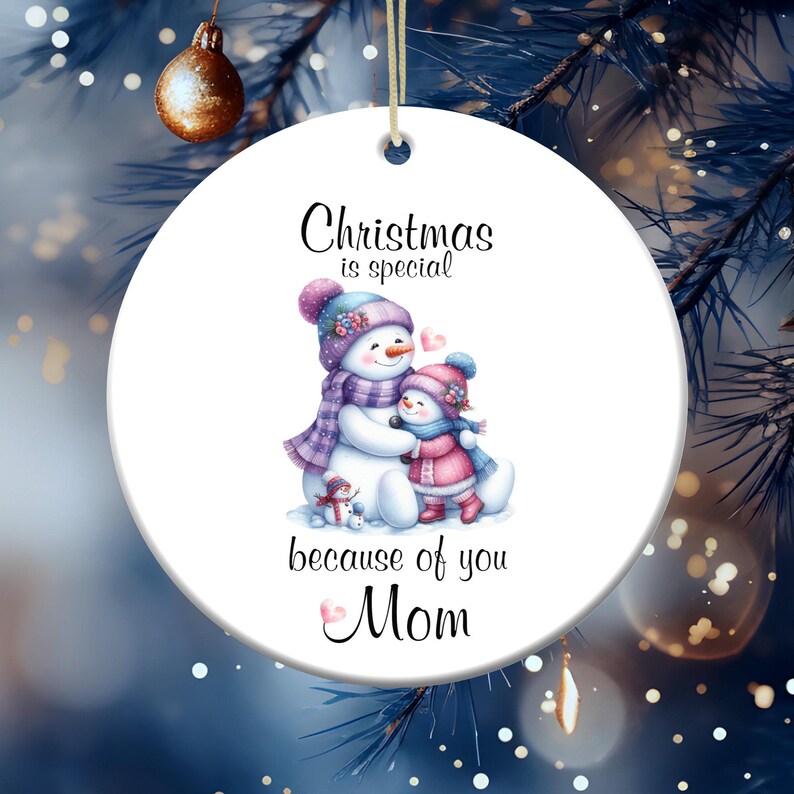 Best Mom Ever Ornament PNG, Christmas Holiday Family Ornament