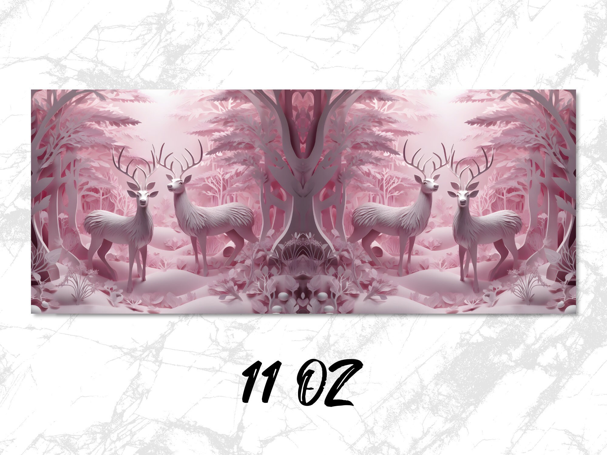 3d Reindeer Mug Wrap Png 3d Christmas Mug Wrap 11oz and 15oz - Etsy