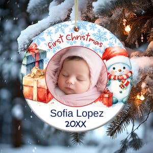 First Christmas Baby Ornament Design, Ornament Sublimation PNG, Personalized Baby Ornament Designs, Instant Digital Download