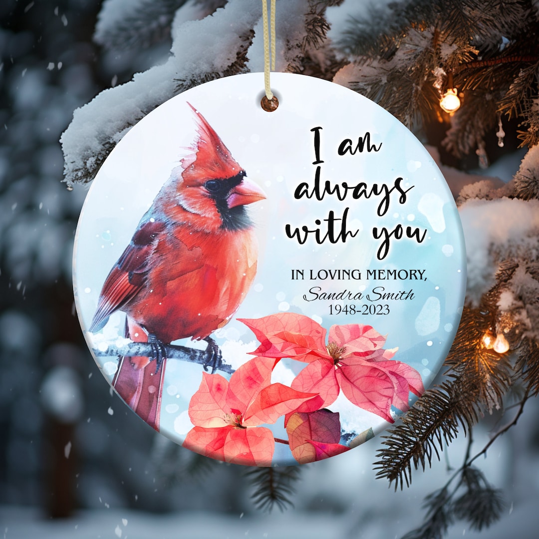 Cardinal Memorial Ornament PNG, Personalized Remembrance Ornament, Add ...