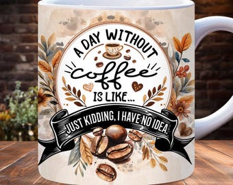 Boho-Tassenetikett für Kaffeeliebhaber, 11oz und 15oz PNG-Sublimationsvorlage, Tassenetikett für Kaffeefans, „Kaffee ist meine Liebessprache“, Lustiger Kaffeespruch