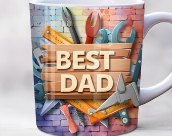 Best Dad Mug Wrap, Fathers Day Mug Wrap, PNG, 11oz, 15 oz Mug Design, Dad Birthday Mug Wrap, Father Son Mug Wrap, Best Dad Ever