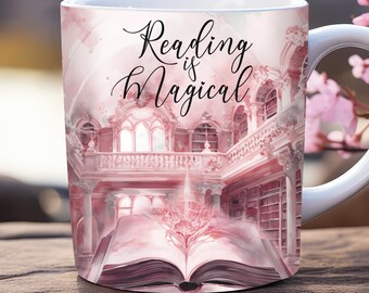 Book lover mug wrap, PNG, 11oz and 15 oz mug design teacher mug wrap, book and coffee mug wrap, library mug wrap, inspirational mug