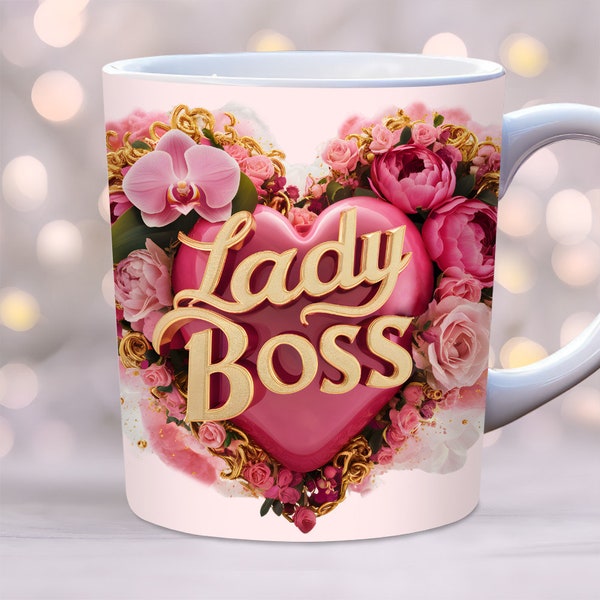 Lady Boss Mug Wrap, 11oz, 15oz Mug Template PNG, Boss Babe Mug Wrap, Executive Mug Wrap, Boss Gift Mug Wrap, Pink Mug Wrap, Girl Boss Mug