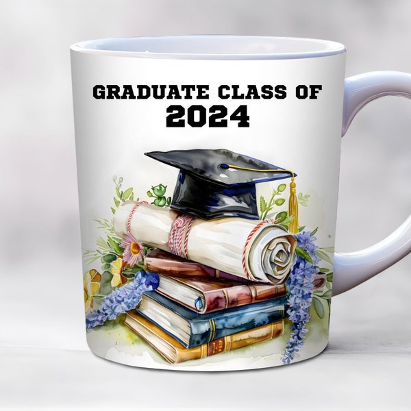 Graduate Class of 2024 Mug Wrap, 11oz, 15oz Mug Wrap Template, Graduation Gift Mug, 2024 Grad Mug, Graduation Mug Design, graduate 2024 mug