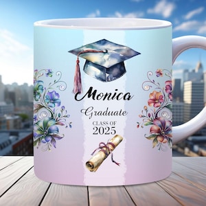 Graduation Mug Wrap, Graduate Class of 2025 Mug Wrap, 11oz, 15oz Mug Wrap Template for Sublimation, Graduation Gift