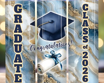 Embalagem para copo de formatura, Embalagem para copo de formatura da turma de 2025, Copo fino de 20 onças PNG, Copo para presente de formatura, Embalagem para presente de formatura