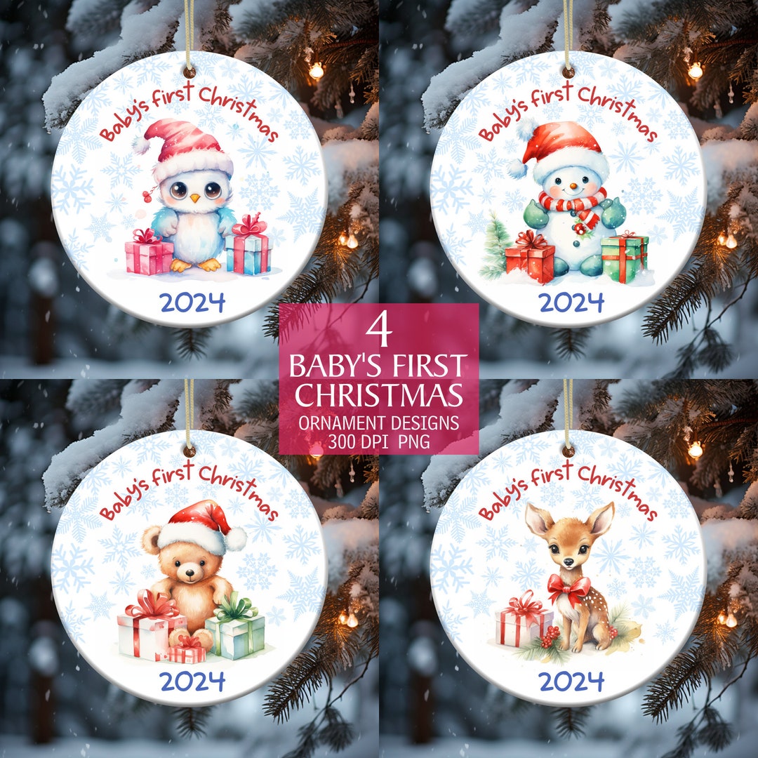 Baby's First Christmas Ornament Bundle, Ornament Sublimation PNG