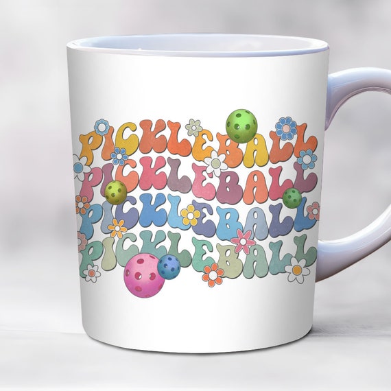 Retro Pickleball mug wrap, 11oz and 15oz mug wrap Template, sports mug wrap, sublimation design, pickleball lover, pickleball gift