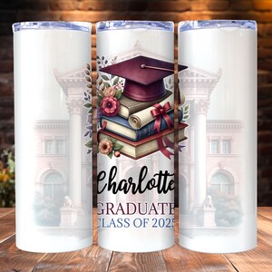 Graduation Tumbler Wrap, Graduate Class of 2025 Tumbler Wrap, 20oz Skinny Tumbler PNG,  Graduation Gift Tumbler, Graduation gift Wrap