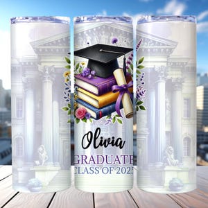 Graduation Tumbler Wrap, Graduate Class of 2025 Tumbler Wrap, 20oz Skinny Tumbler PNG,  Graduation Gift Tumbler, Graduation gift Wrap