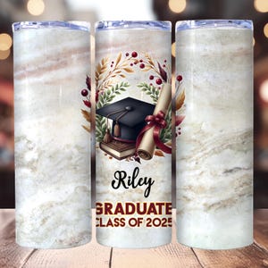 Graduation Tumbler Wrap, Graduate Class of 2025 Tumbler Wrap, 20oz Skinny Tumbler PNG,  Graduation Gift Tumbler, Graduation gift Wrap