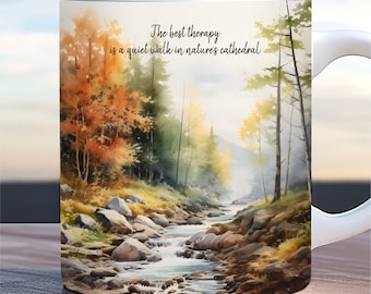 Mountain quote mok wrap, 11oz en 15oz mok sjabloon png, mok wrap wandelen, camping mok wrap, natuur mok wrap, berglandschap mok