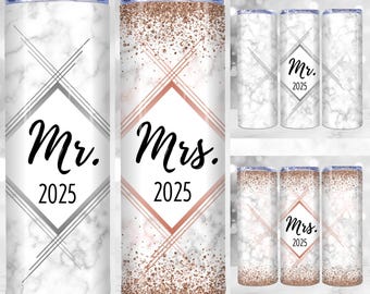 Mr. & Mrs. Wedding Tumbler Wrap, design, 20 oz sublimation PNG, Wedding Gift, Mr and Mrs Tumbler Wrap, Newlyweds Tumbler Wrap, Just Married