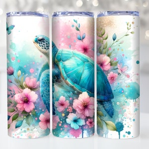 Sea Turtle Tumble Wrap, 20 oz Skinny Tumbler Sublimation Design PNG, Sea Life Tumbler Wrap, Ocean Tumbler Wrap, Summer Beach Tumbler