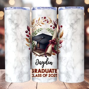 Graduation Tumbler Wrap, Graduate Class of 2025 Tumbler Wrap, 20oz Skinny Tumbler PNG,  Graduation Gift Tumbler, Graduation gift Wrap