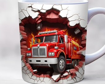 3d Feuerwehrauto LKW Becherverpackung PNG, Feuerwehrmann Becherverpackung, 11 Unze, 15 Unze Bechervorlage, Feuerwehrauto Becherverpackung, Feuerwehrmann Becherverpackung, Feuerwehrauto Becherverpackung