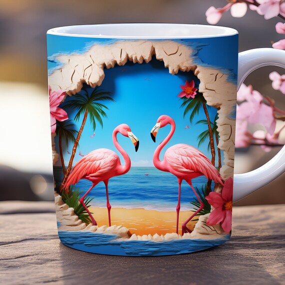 3d Pink Flamingo Mug Wrap, PNG, 11oz and 15 Oz Mug Design, Pink Mug Wrap,  Tropical Mug Wrap, Summer Mug Wrap, Beach Mug Wrap - Etsy