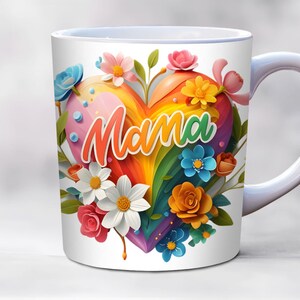 Mama Mug Wrap, Mothers Day Mug Wrap, 11oz And 15 oz Mug Template, Mom Birthday Mug, Love Mom Mug Wrap, Mug Wrap Template, PNG