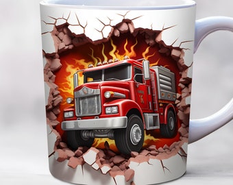 3d Feuerwehrauto LKW Becherverpackung PNG, Feuerwehrmann Becherverpackung, 11 Unze, 15 Unze Bechervorlage, Feuerwehrauto Becherverpackung, Feuerwehrmann Becherverpackung, Feuerwehrauto Becherverpackung