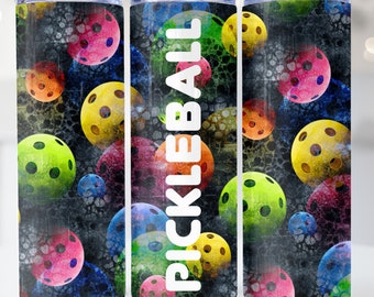 Pickleball Tumbler Wrap, 20 Unzen Skinny Tumbler PNG, gerade und konische Tumbler Wrap, sofortiger Download, Pickleball Tumbler Wrap