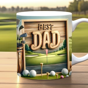 Envoltura para taza del mejor papá, envoltura para taza del día del padre, PNG, diseño de taza de 11 oz, 15 oz, envoltura para taza de cumpleaños de papá, envoltura para taza de golf de papá, el mejor papá de todos los tiempos