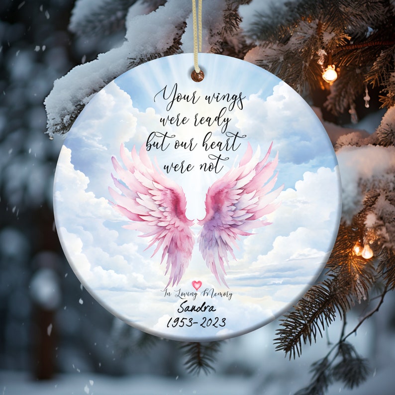 Angel Memorial Ornament PNG Personalized Remembrance Etsy