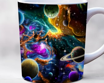 Space Mug Wrap, 11oz, 15oz Mug Wraps, Universe Mug Wrap, Mug Sublimation Design, Galaxy Mug Wrap, Astronomy Mug Wrap, Mug Template PNG