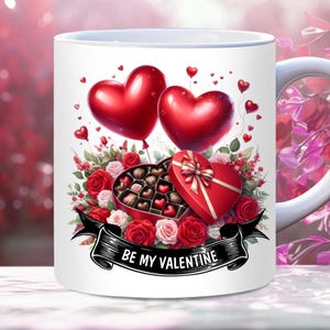 Be My Valentine Mug Wrap, 11oz and 15 oz mug Sublimation PNG designs, Valentines Day Mug Wrap, Love Mug Wrap, Newlywed Gift