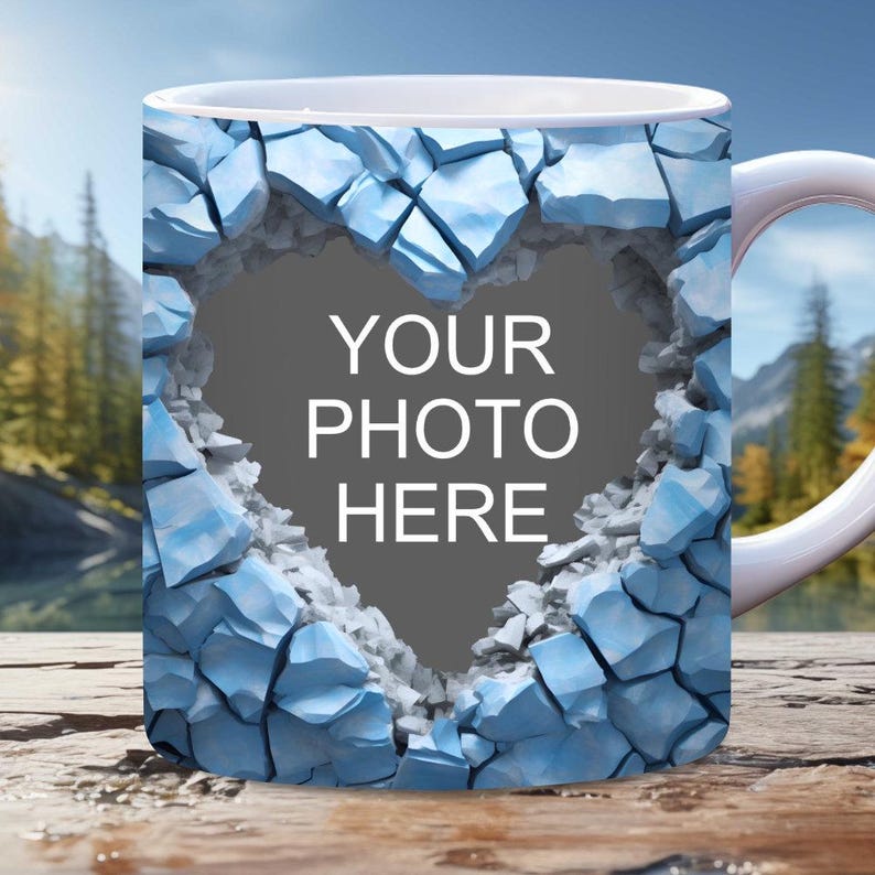 Mug. Add Add Photo Mug Wrap Bundle, 11oz, 15oz Mug Template, 3D Hole in a Mug ...