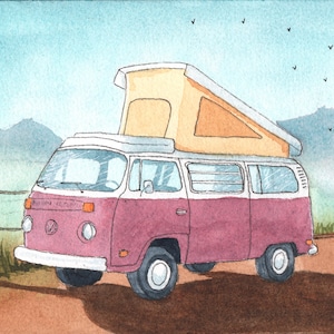 Postal: Autobús rosa