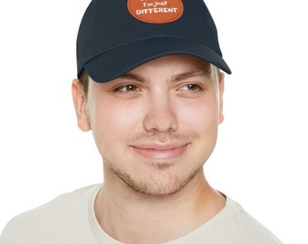 Distinctive Style Just Different Leather Patch Unique Expression Just Different Leather Patched Cap; Cool Be Different Cap, Valentine’s Day