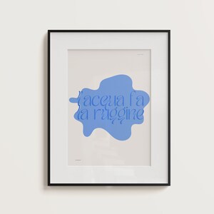 acqua fa la ruggine| italian saying | italian poster | print | italy | digital download | wall art | home decor | minimalist | italian print