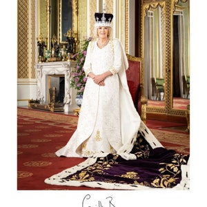 Queen Camilla Coronation Hand Signed Photo Print | British Royal Family | 8x10inches | Queen Elizabeth II | King Charles III | Custom Sizes