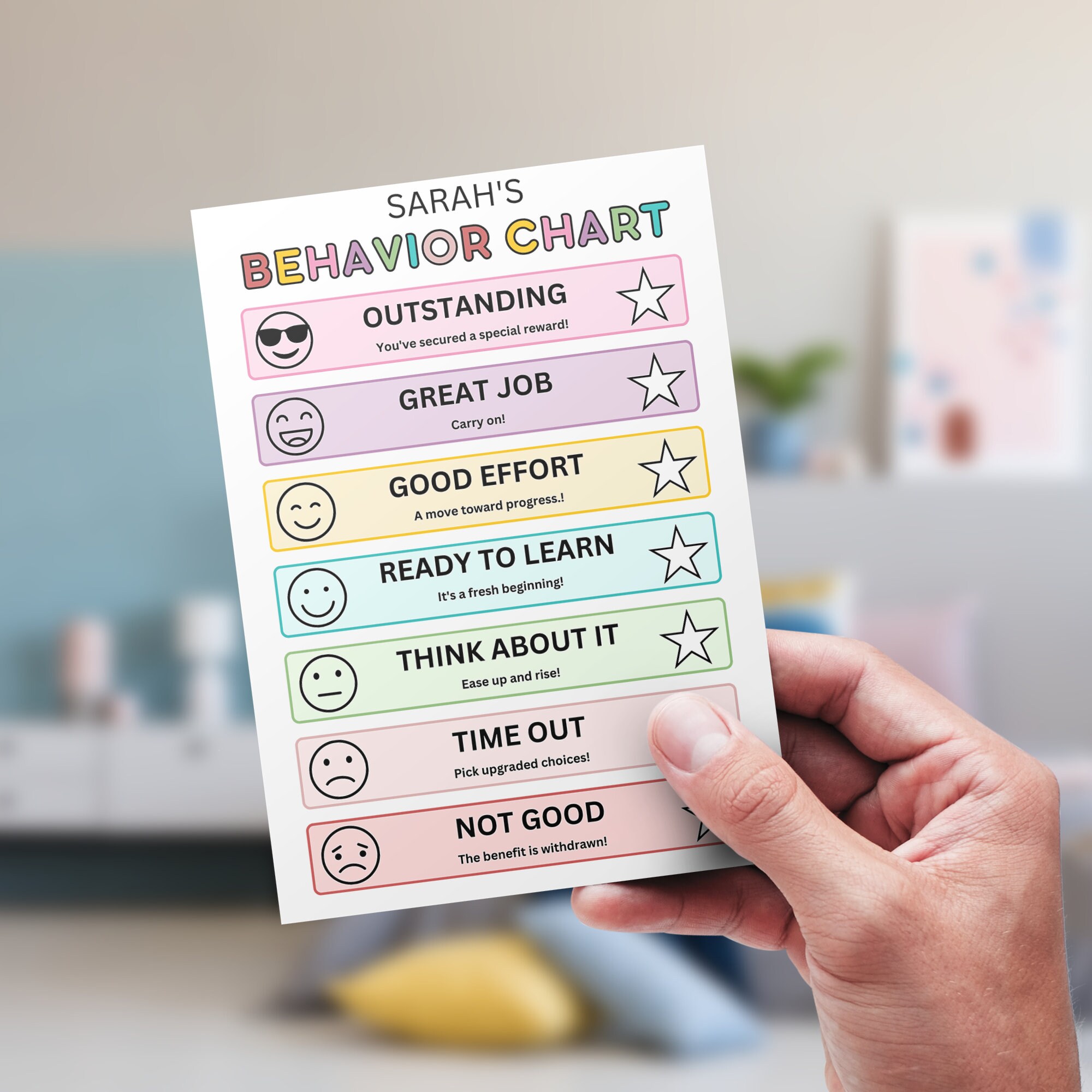 Behavior Reward Chart for Kids Good Behavior Tracking Children Behavior ...