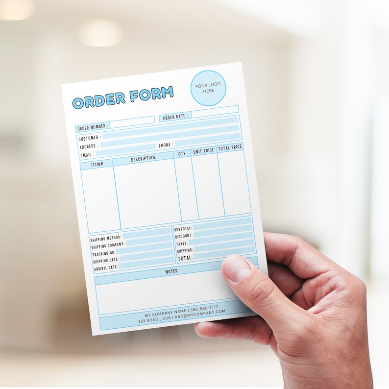 Order Form | Editable Payment Template | Business Receipt | Sales Order ...