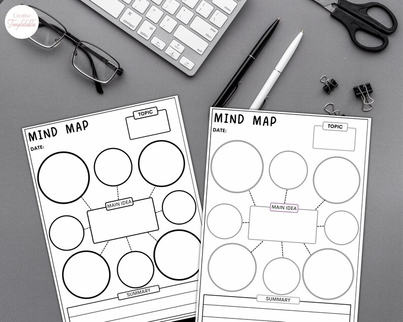 Mind Map Planner | Printable Mind Map Template | Study Guide | Idea Map ...