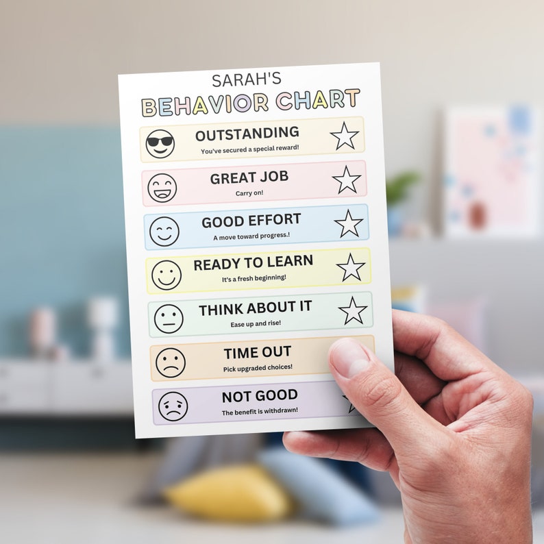 Behavior Reward Chart for Kids Good Behavior Tracking - Etsy