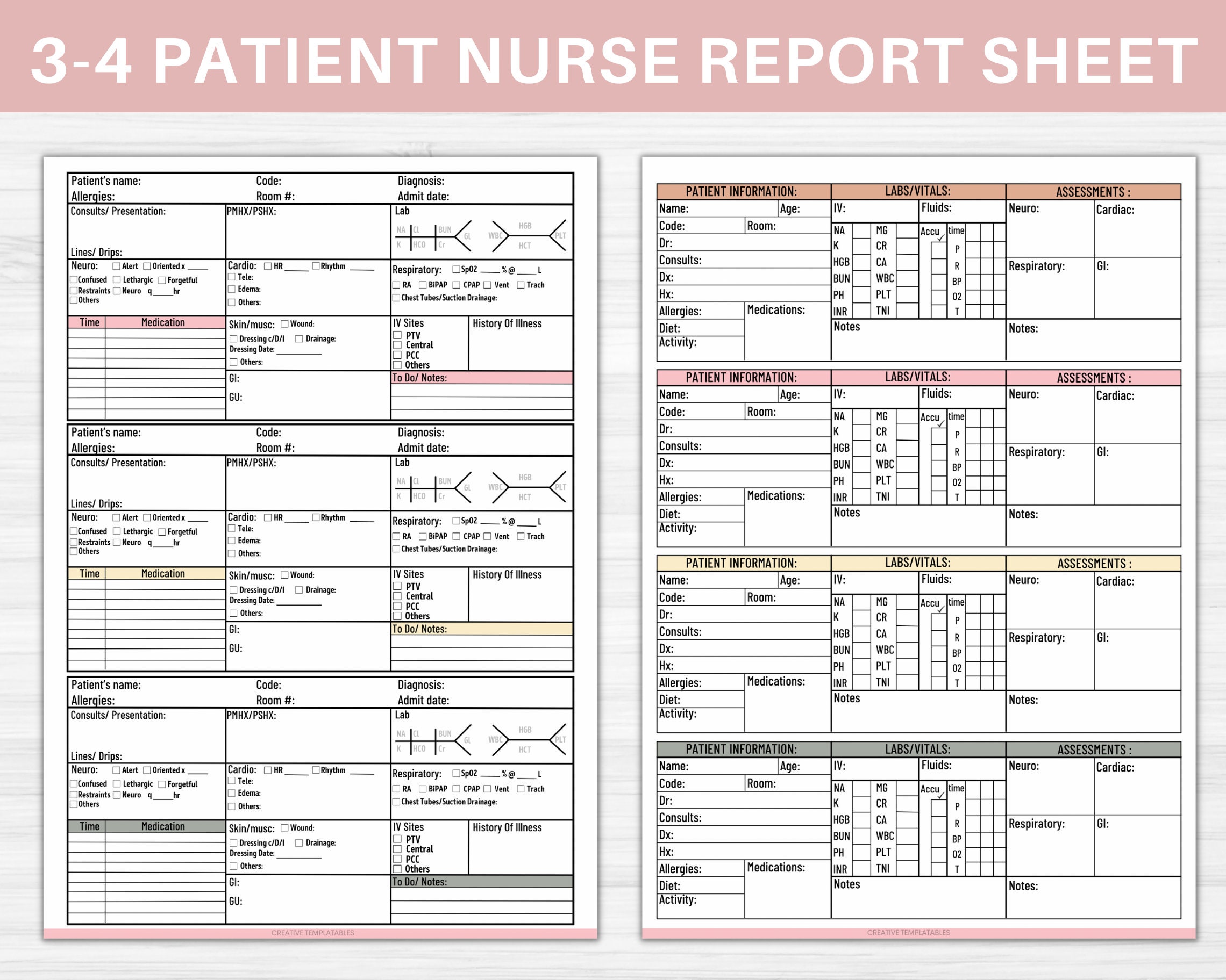 Nursing Report Sheet Printable - Il Fullxfull.5940778853 5bmk 
