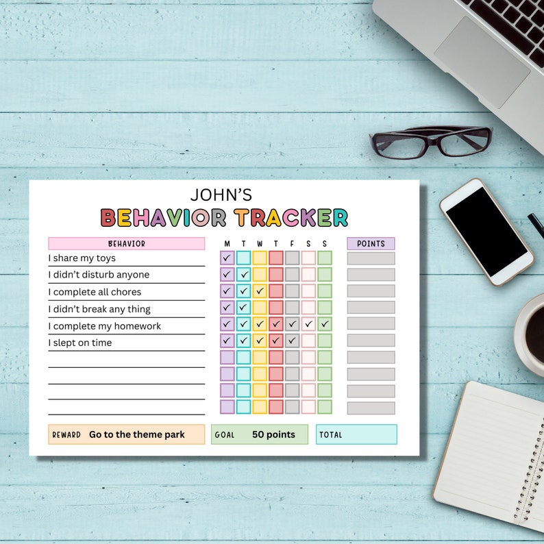 Behavior Reward Chart for Kids Good Behavior Tracking - Etsy