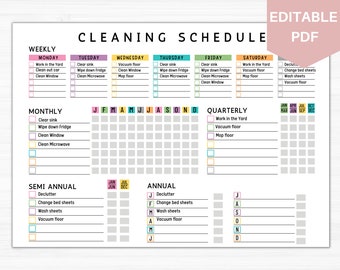 Cleaning Planner | Cleaning Chore Chart Editable | Cleaning Schedule | Cleaning Planner for kids | Daily, Weekly Checklist For Kids 27