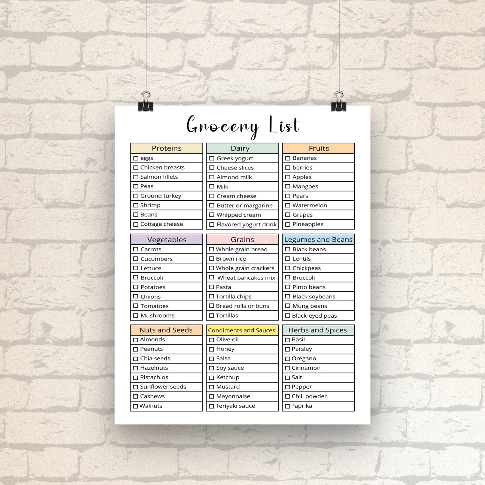 Meal Planner and Grocery List | Editable Meal Planner | 7 Days Menu ...