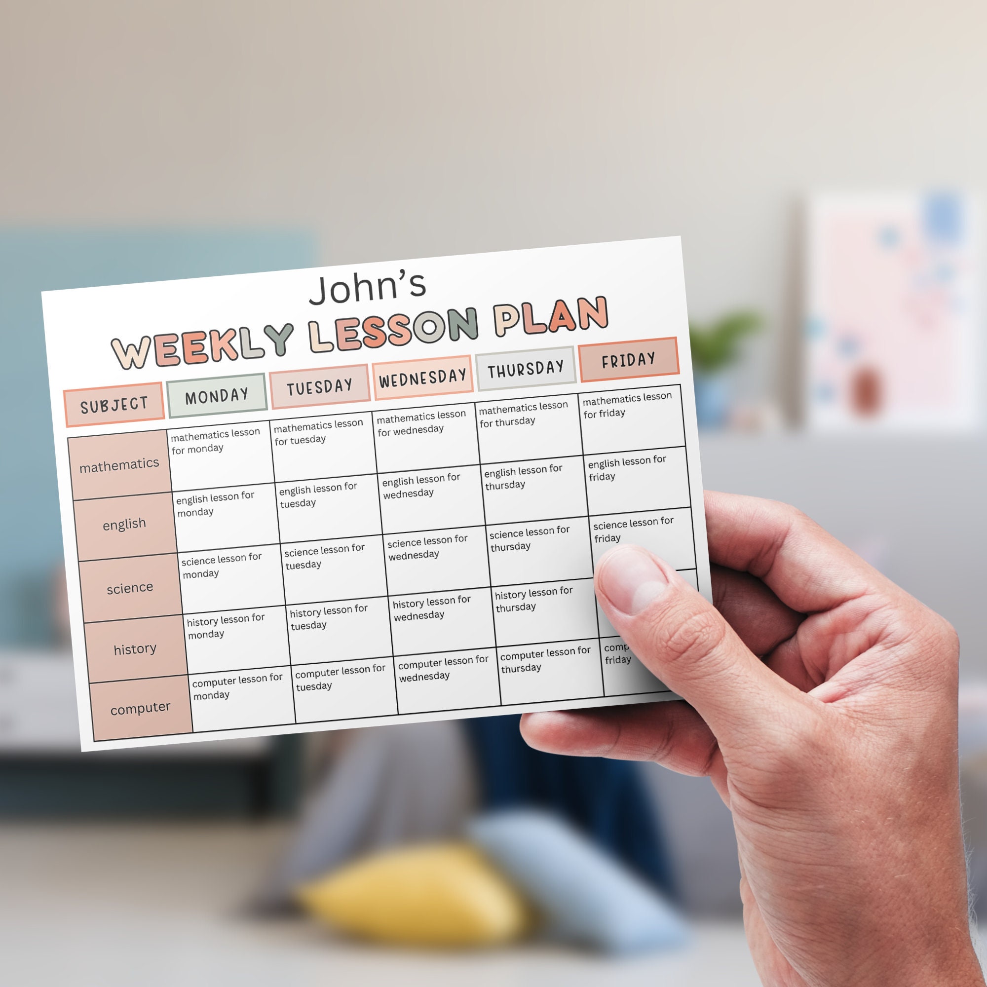 Weekly Lesson Plan Editable | Lesson Planner | Homeschool Teacher ...