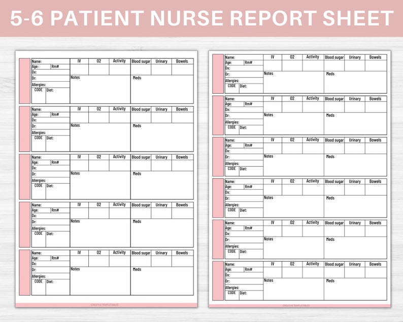 Nursing Report Sheet Printable - Il 794xN.5892723830 Eap7