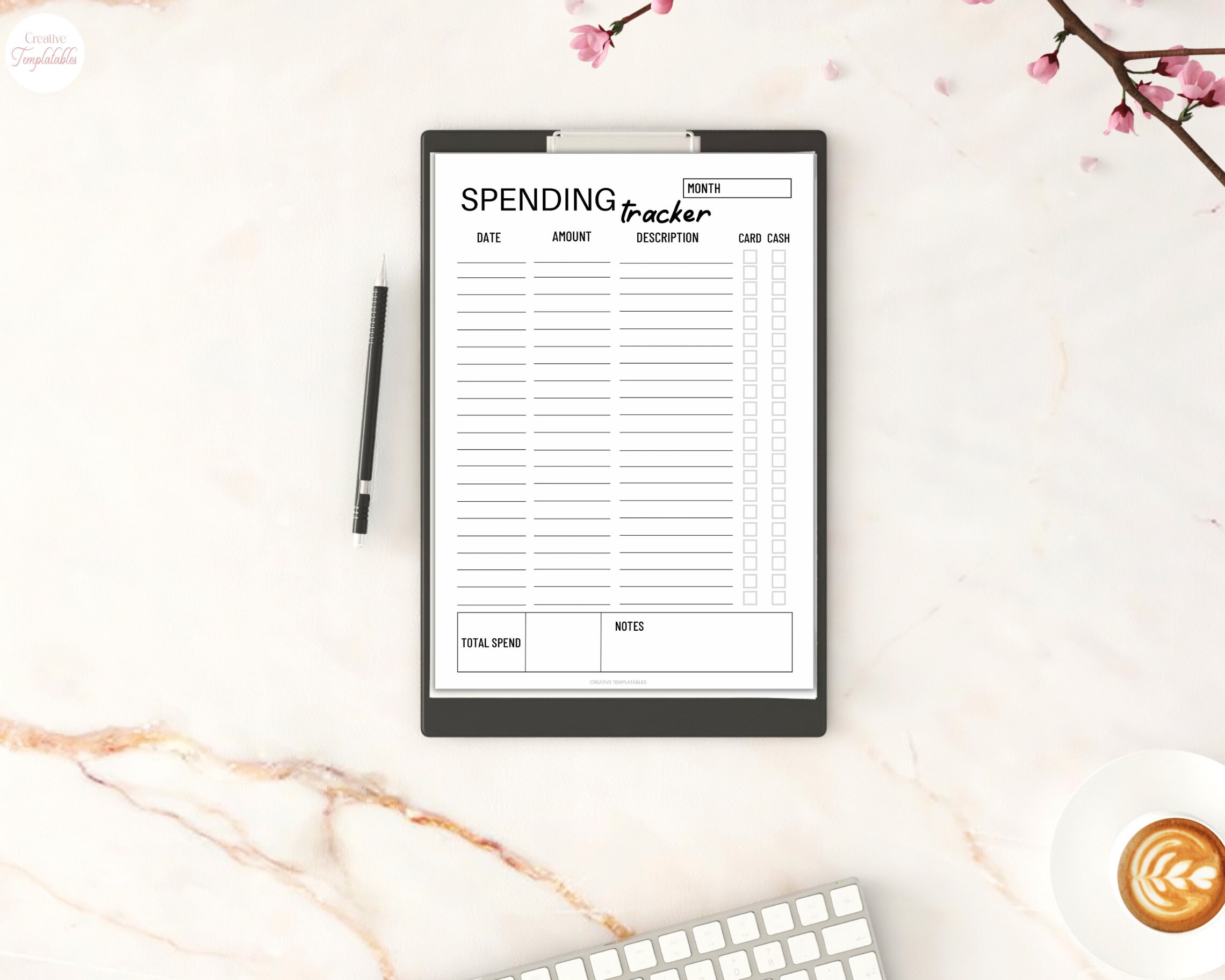 Spending Tracker Printable Expense Tracker Budget Tracker Financial ...